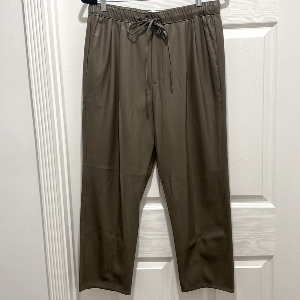 Zara Leather Jogger-like Pants